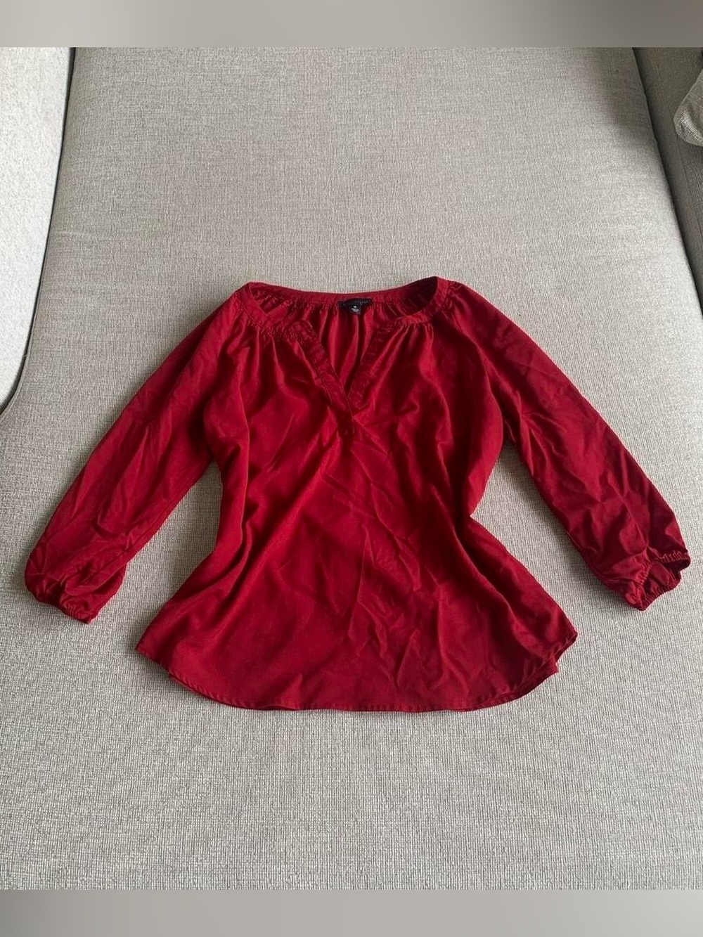 Willi Smith Cranberry Red Long Sleeve Blouse